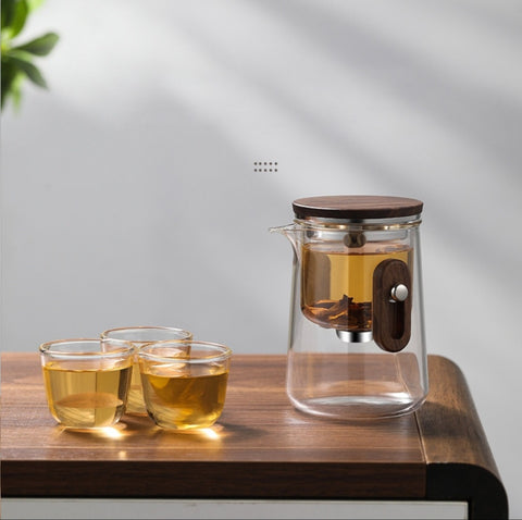Portable Magnetic Glass Tea Set