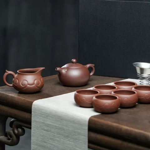 Premium Handmade Purple Clay Tea Set - TEAMOO