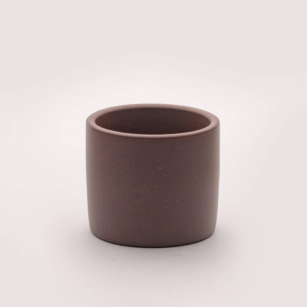 Handcrafted Purple Clay Tea Cup - Premium Dark Purple and Brown Matte Finish - TEAMOO