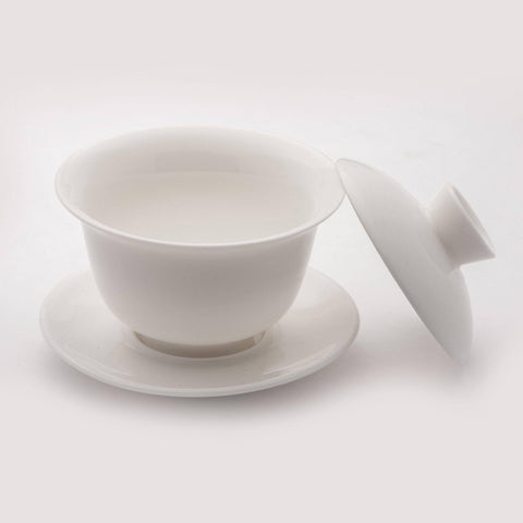 Porcelain Tea Bowl - Premium White Porcelain Gloss Finish - TEAMOO